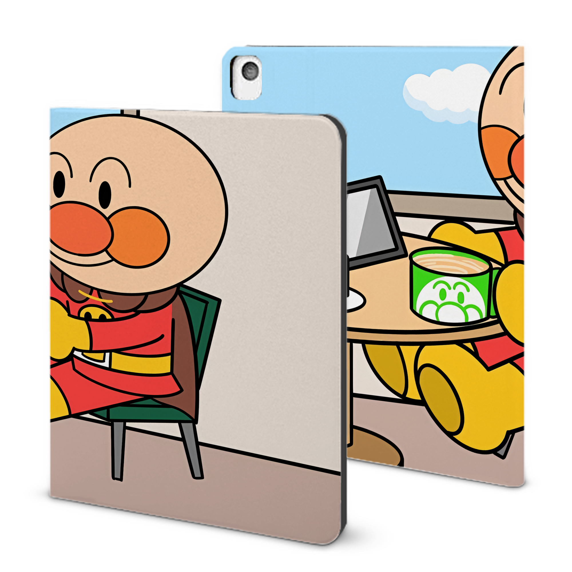 （画像用） アンパンマン Anpanman IPadケース ペンホルダー付き ブックスタイルデザイン